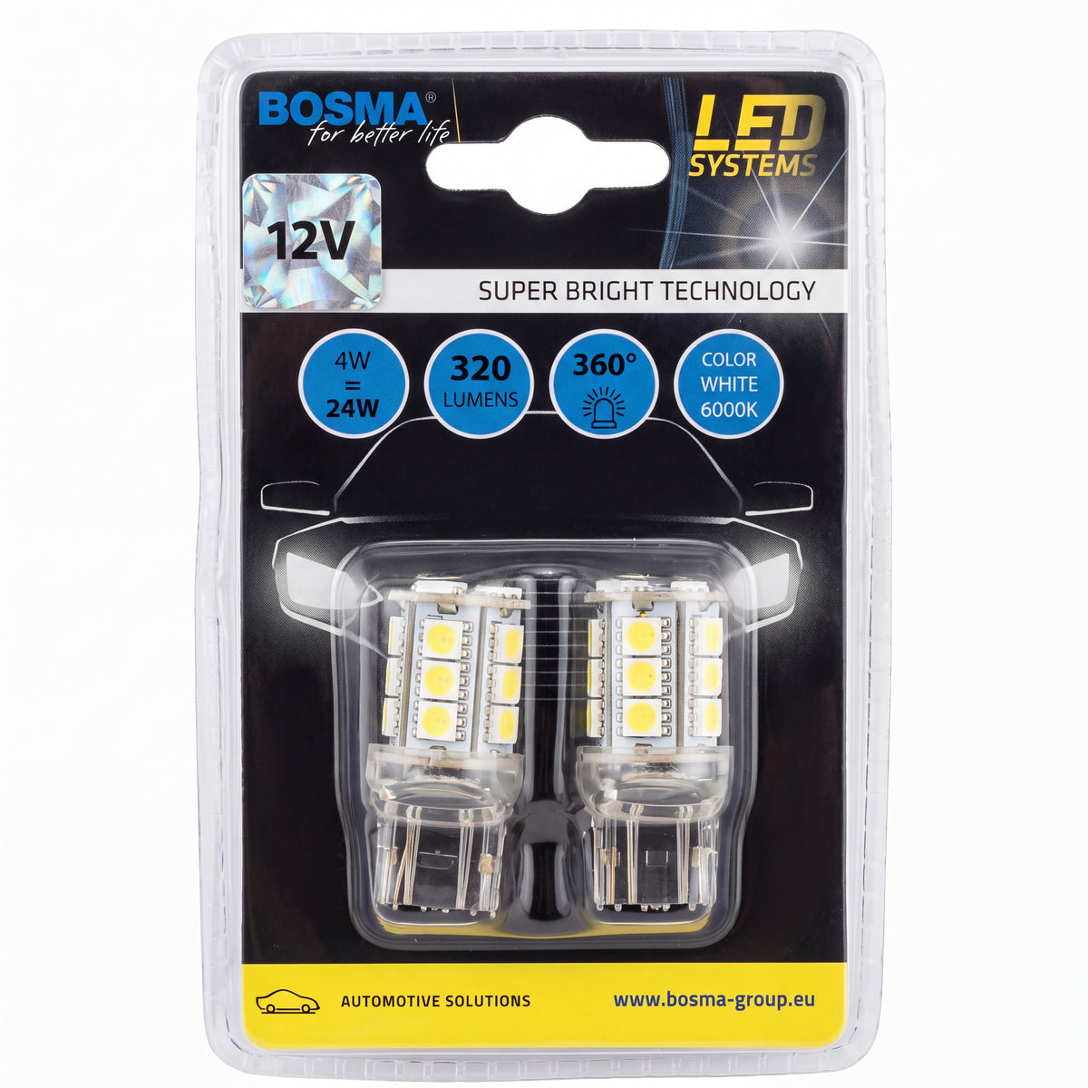 2x Ampoules T20 18 LED SMD 5050 BLANC 12V