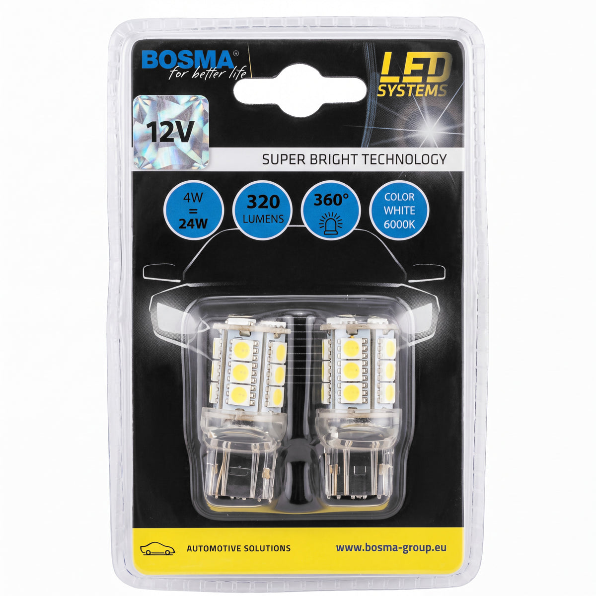 2x Ampoules T20 18 LED SMD 5050 BLANC 12V