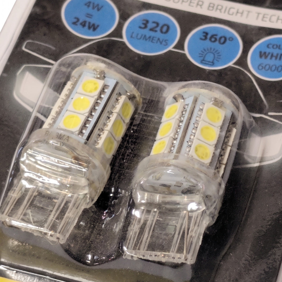 2x Ampoules T20 18 LED SMD 5050 BLANC 12V