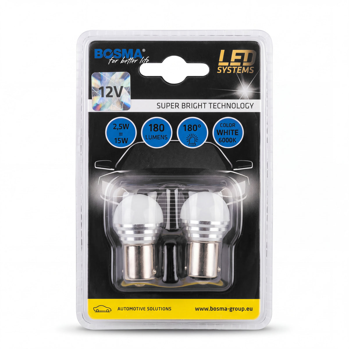 2x Ampoules BAY15D 9 LED SMD 2835 BLANC 12V