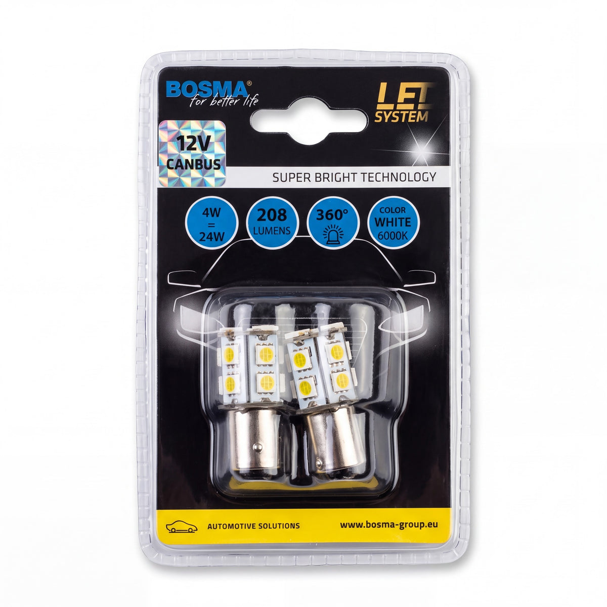 2x Ampoules BAY15D 13 LED SMD 5050 BLANC 12V CANBUS