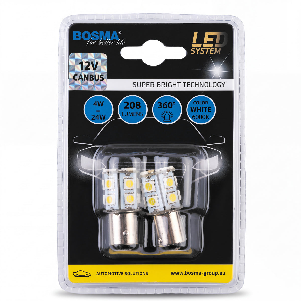 2x Ampoules BAY15D 13 LED SMD 5050 BLANC 12V CANBUS