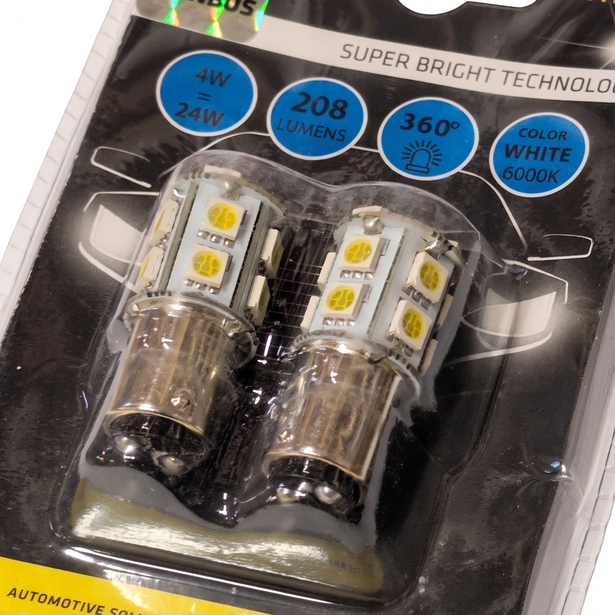 2x Ampoules BAY15D 13 LED SMD 5050 BLANC 12V CANBUS