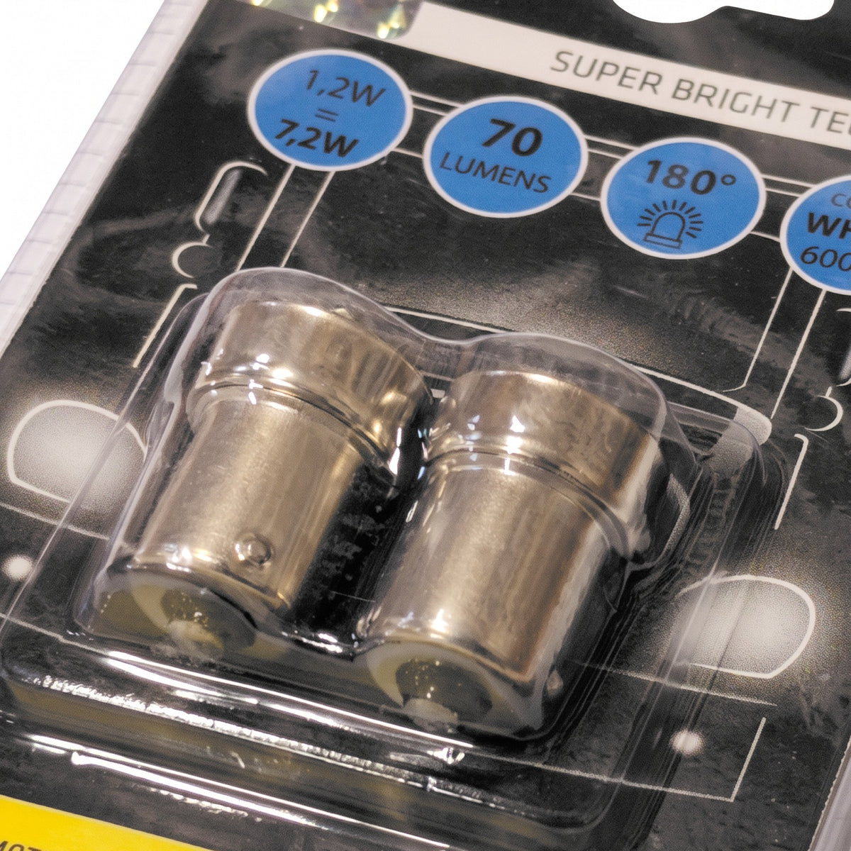 2x Ampoules BA15S 4 LED SMD 5050 BLANC 24V
