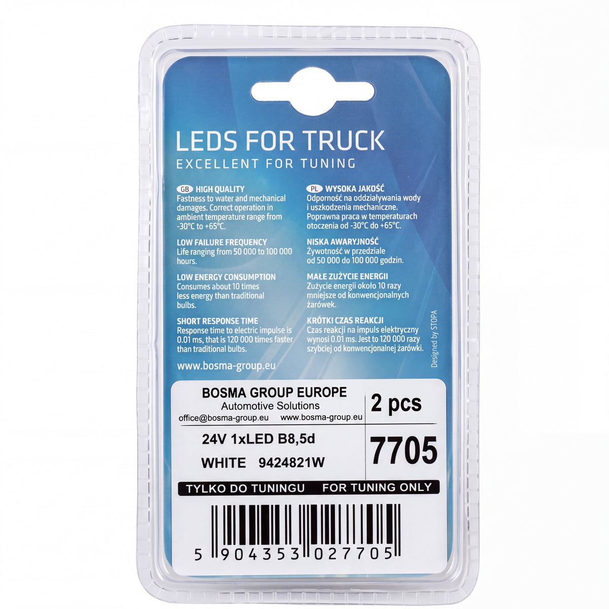 2x Ampoules B8.5d 1 LED BLANC 24V