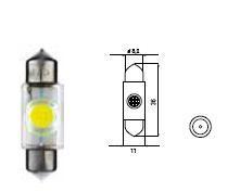2x Ampoules SV 8.5 10X36 HIGH POWER LED BLANC 12V