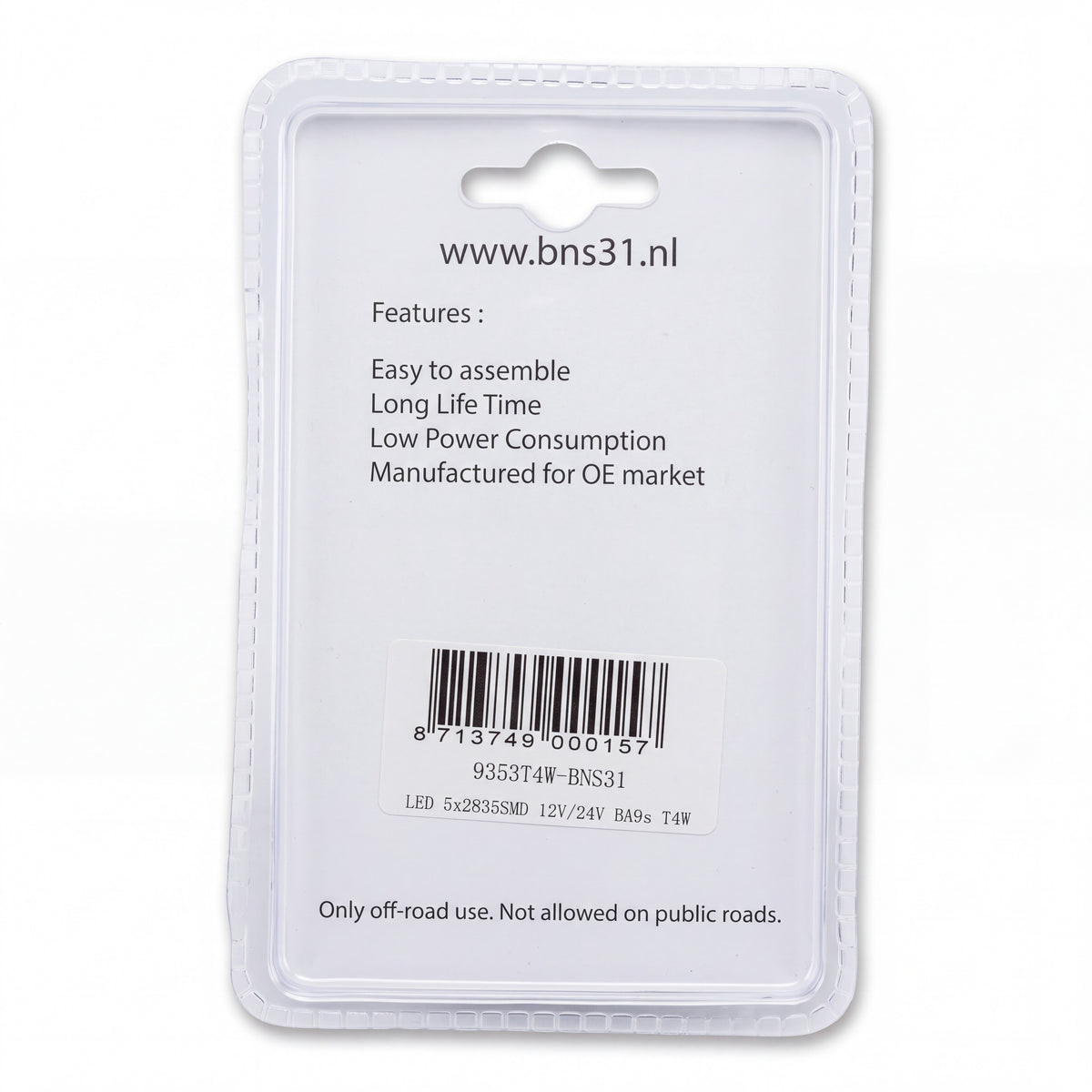 Ampoules LED T4W BA9s 12V (x2) - BNS31