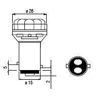 2x Ampoules BAY15D 24X LED ROUGE 24V