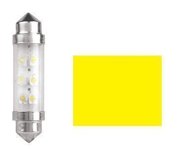 2x SV8.5 Bulbs 6X LED 10X42mm YELLOW 24V