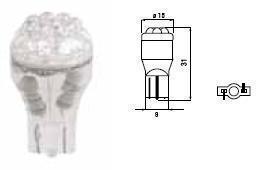 2x T15 WHITE 12V 9x LED Bulbs