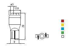 2x Ampoules T13 BLEU 12V 6X LED