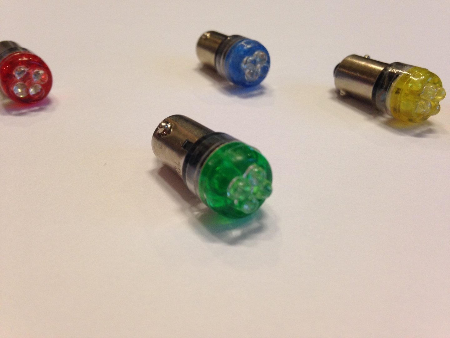 2x Ampoules BA9S 4X LED VERT 12V 3035