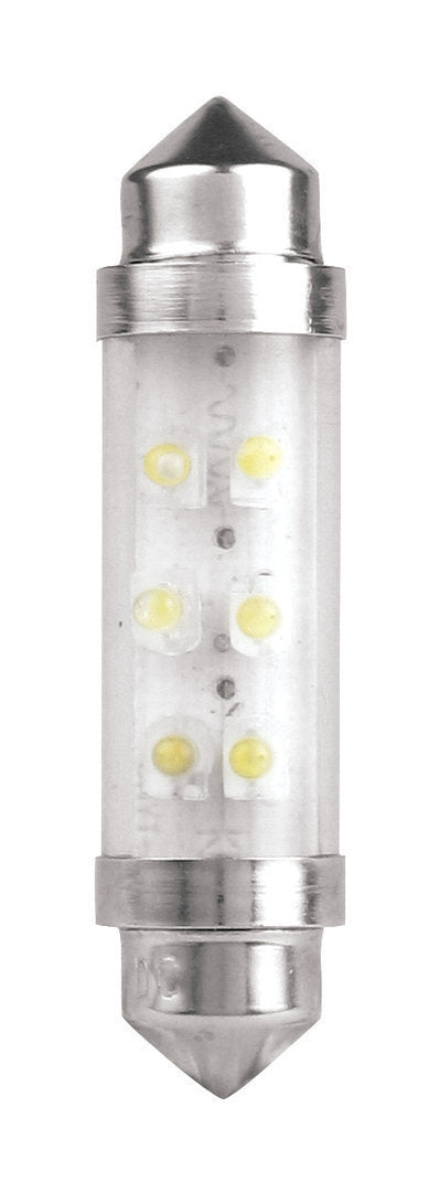 2x SV8.5 Bulbs 6X LED 10X42mm 24V WHITE