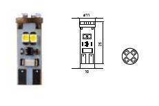 Pack 2x Ampoules T10 SMD HIGH POWER LED BLANC 12V
