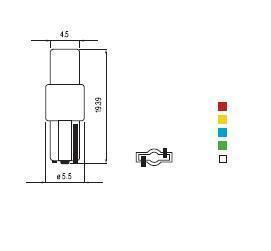 4x Ampoules T5 1X LED JAUNE WIDE VIEW 12V