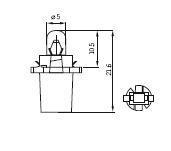 Ampoule B8.7d 24V 1.2W marron