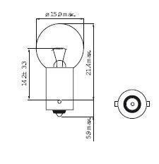 Ampoule BA9S 10W 15X29 12V