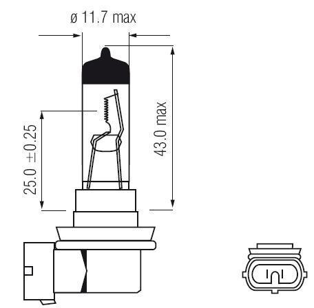 Ampoule H11 PGJ19-2 55W 12V