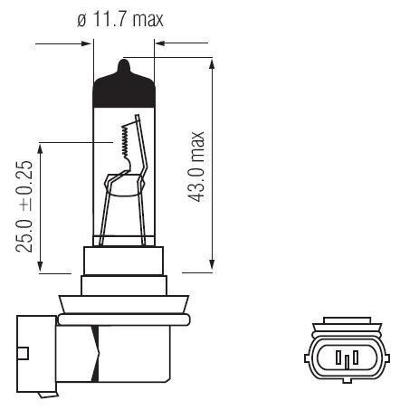 Ampoule H8 PGJ19-1 35W 12V