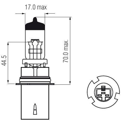 Ampoule HB1 9004 P29t 65/45W 12V