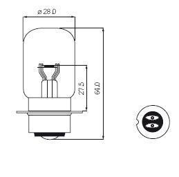 Ampoule P22d P36d BPF 12V 35/35W LUCAS