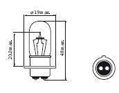 Ampoule PX15d P15d-25-1 T19 25/25W 6V