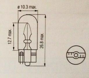 Ampoule T10 W5W W2.1x9.5d 5W 24V BLEU