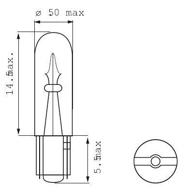 Ampoule T5 1.2 W 12V W1.2W W2x4.6d WEDGE BASE BLEU