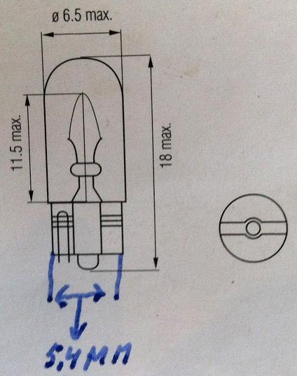 Ampoule T6.5 T7 3W 12V-14V