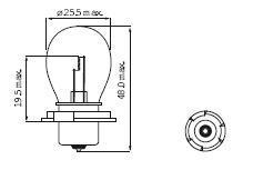 Ampoule à collerette P26s 25W 12V norme SB25