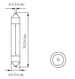 Ampoule navette SV5.5 3W 6x36 6V