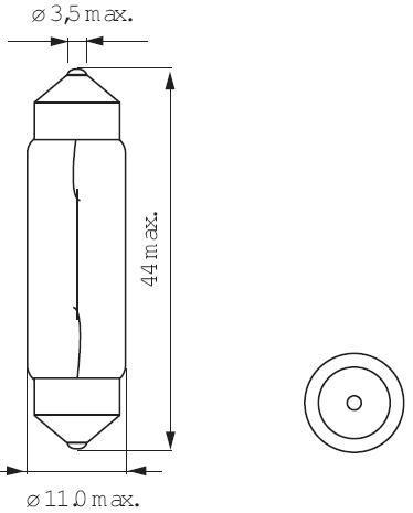 Ampoule navette C10W SV8.5 10W 11X44 12V