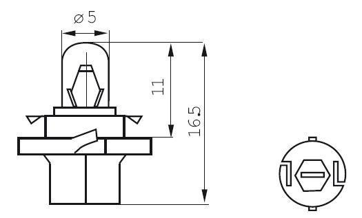 B8.4D 1.2W 12V BLUE Indicator Bulb