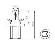 Bulb indicator B8.5d 1W 12V BLUE 1272