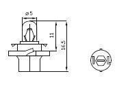 BX8.4D 1.5W 12V BEIGE Indicator Bulb