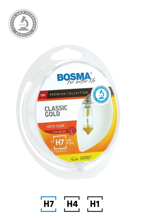 H7 55W CLASSIC GOLD PX26d 12V 2 BULBS PACK