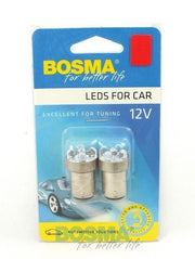 2x Ampoules P21/5W BAY15D 5X LED ROUGE 12V