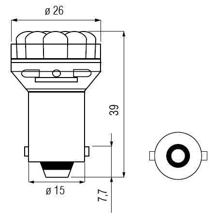 2x Ampoules P21W LED 24V