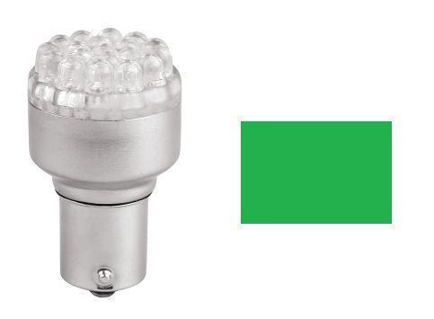 2x BA15S 24xLED GREEN 12V 2397 Bulbs