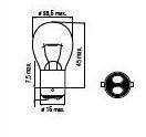 Bulb BA15d 21W 25X47 6V 1 filament / 2 pins