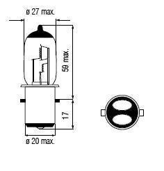 Bulb BA20d 25/25W 6V