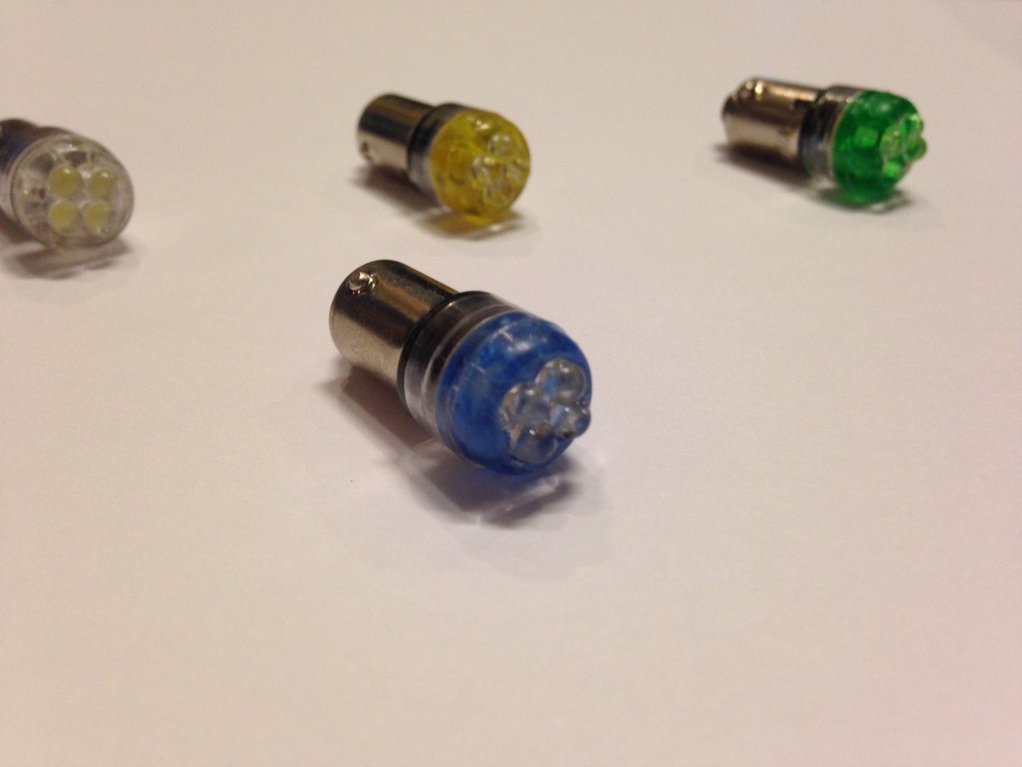2x Ampoules BA9S 4X LED BLEU 12V 3028