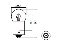 BA9s Bulb 6V 0.6W 11x24