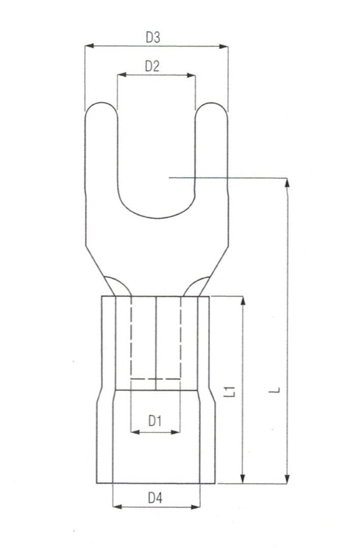 10x Red Fork Terminals 5.3mm 645