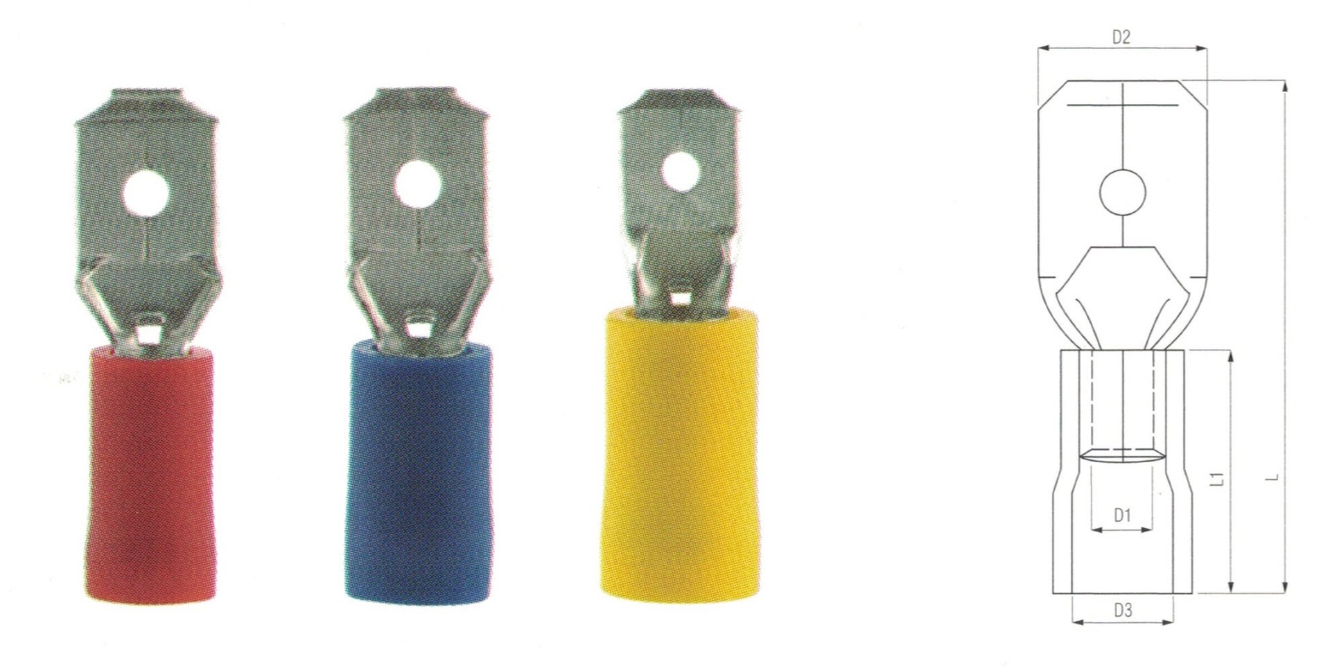 Boite de 10 Cosses à languette mâle Jaune 6.3x0.8mm 840