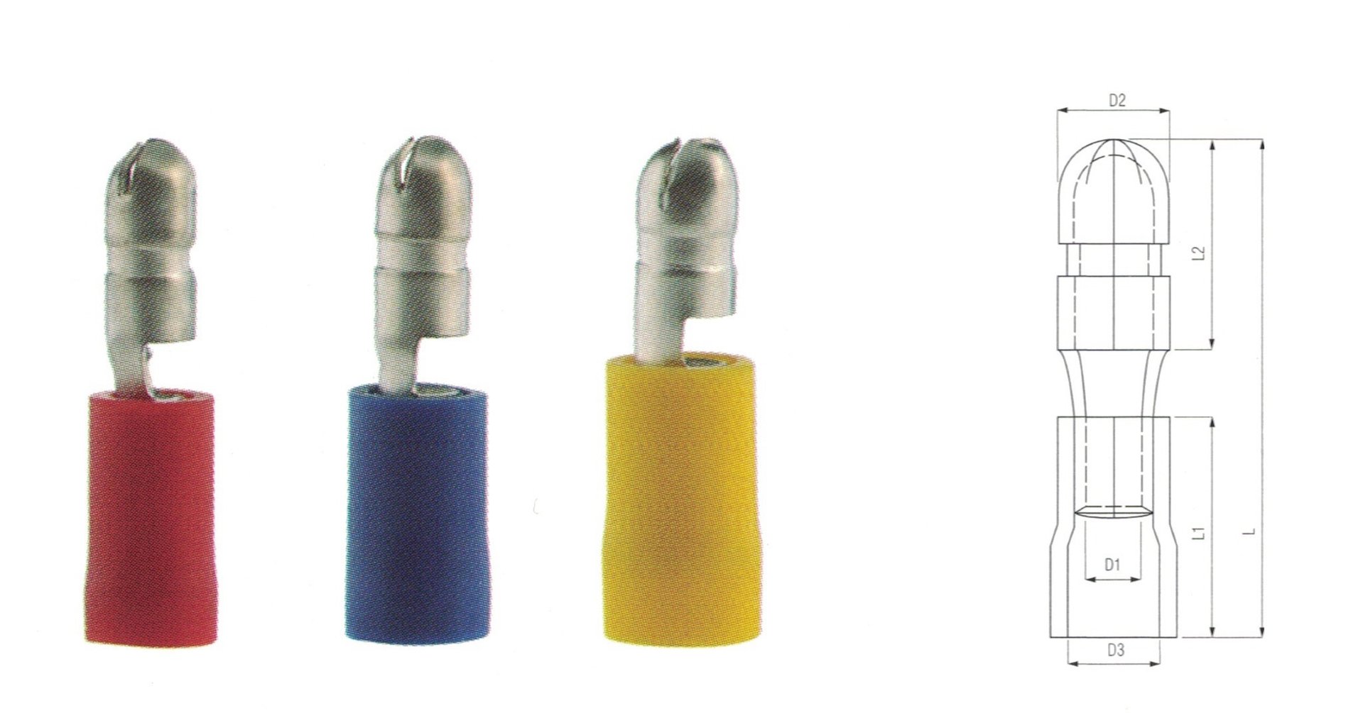 Boite de 50 Cosses cylindriques mâles Bleu 5mm 550