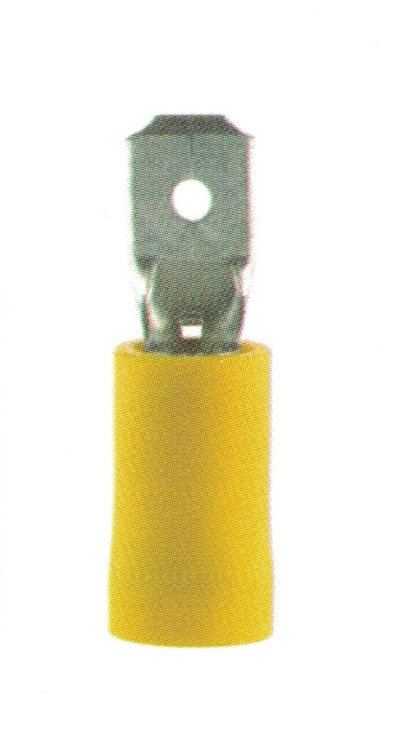 Boite de 10 Cosses à languette mâle Jaune 6.3x0.8mm 840