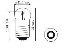 Ampoule E10 11X24 24V 3W 512457