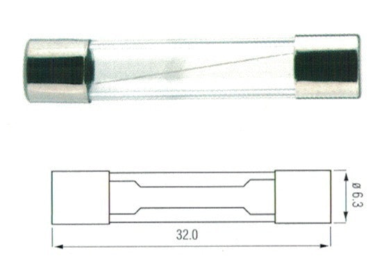 Boite de 10 Fusibles Verre 35A 6.2X32MM