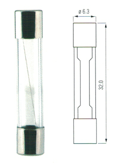 Boite de 10 Fusibles Verre 1A 6.2X32MM